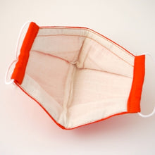 Load image into Gallery viewer, 3Layers Face mask "orange" no print kimono remake