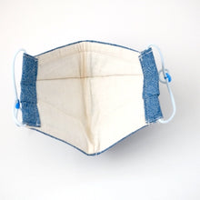 Load image into Gallery viewer, 3Layers Face mask "blue" kimono remake for kids