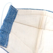 Load image into Gallery viewer, 3Layers Face mask "blue" kimono remake for kids