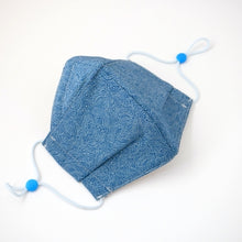 Load image into Gallery viewer, 3Layers Face mask "blue" kimono remake for kids