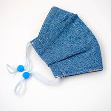 Load image into Gallery viewer, 3Layers Face mask "blue" kimono remake for kids