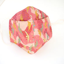 Load image into Gallery viewer, 3Layers Face mask "pink" in crane with pink ear cord