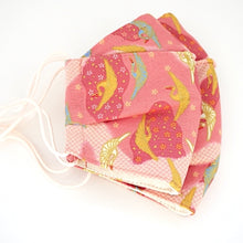 Load image into Gallery viewer, 3Layers Face mask "pink" in crane with pink ear cord