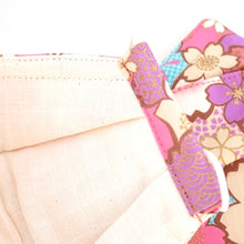 Load image into Gallery viewer, 3Layers Face mask "purple" in big sakura with pink ear cord