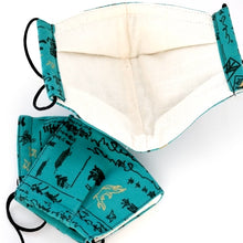 Load image into Gallery viewer, 3Layers Face mask "green" japanese-words design