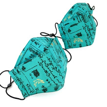 Load image into Gallery viewer, 3Layers Face mask "green" japanese-words design