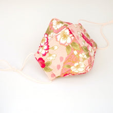 Load image into Gallery viewer, 3Layers Face mask "pink"in cherry blossom design with pink ear cord