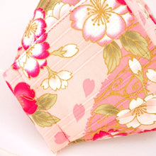 Load image into Gallery viewer, 3Layers Face mask "pink"in cherry blossom design with pink ear cord