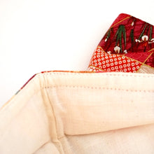 Load image into Gallery viewer, 3Layers Face mask "orange" japanese flowers design with white ear cord