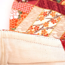 Load image into Gallery viewer, 3Layers Face mask "orange" japanese flowers design with white ear cord