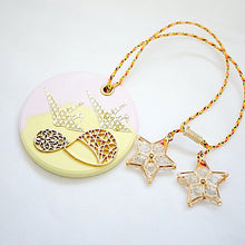 Load image into Gallery viewer, yellow&pink fragrance stone, circle plaster plate, hanging ceramic