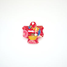 Load image into Gallery viewer, Red Kimono-shaped brooch, handmade