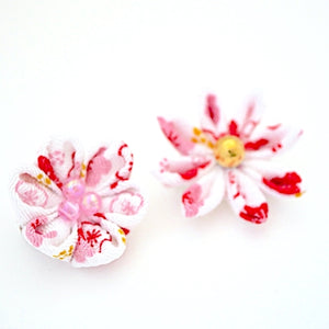 2pcs Red&White brooches, accessory, Japan Handmade, fashion accessories