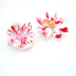 2pcs Red&White brooches, accessory, Japan Handmade, fashion accessories