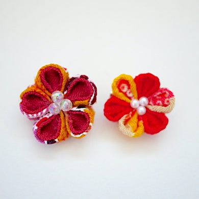 2pcs flower brooches, accessory, Japan Handmade, fashion accessories