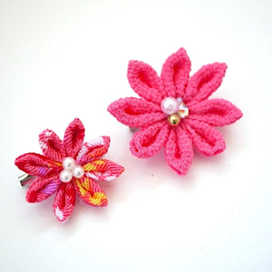 2pcs Pink flower brooches, accessory, Japan Handmade, fashion accessories