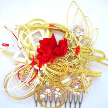 Load image into Gallery viewer, mizuhiki"水引"head comb, hair styling tool, hair comb decor