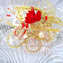 Load image into Gallery viewer, mizuhiki"水引"head comb, hair styling tool, hair comb decor