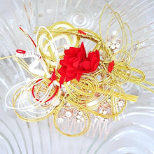 Load image into Gallery viewer, mizuhiki"水引"head comb, hair styling tool, hair comb decor