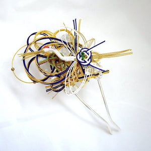 blue hairpin, mizuhiki head accessory, Japanese styling tool
