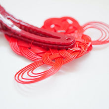 Load image into Gallery viewer, red head accessory, mizuhiki"水引" hair clip, Japan decor