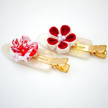 Load image into Gallery viewer, 2pcs hair clip with Tsumami-zaiku, hair accessory, handmade