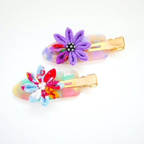 2pcs flower hair clip, hair accessory, Japan handmade