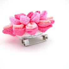 Load image into Gallery viewer, pink flower brooch, Japanese traditional handcraft, handmade