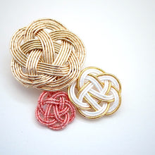 Load image into Gallery viewer, three flowers brooch, Japanese traditional handcraft, handmade
