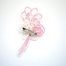 将图片加载到图库查看器，pink&amp;white flower brooch, Japanese traditional handcraft, handmade