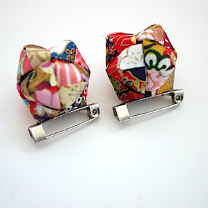 2pcs modular origami brooch, Japanese traditional handcraft, handmade