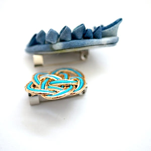 2pcs blue brooch, Japanese traditional handcraft, handmade