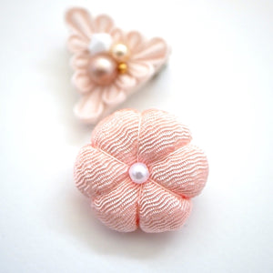 2pcs light pink brooch, Japanese traditional handcraft, handmade