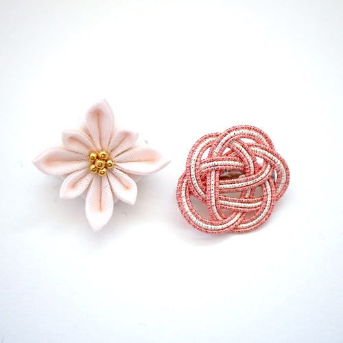 2pcs light pink brooch, Japanese traditional handcraft, handmade