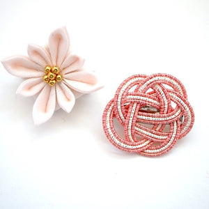 2pcs light pink brooch, Japanese traditional handcraft, handmade