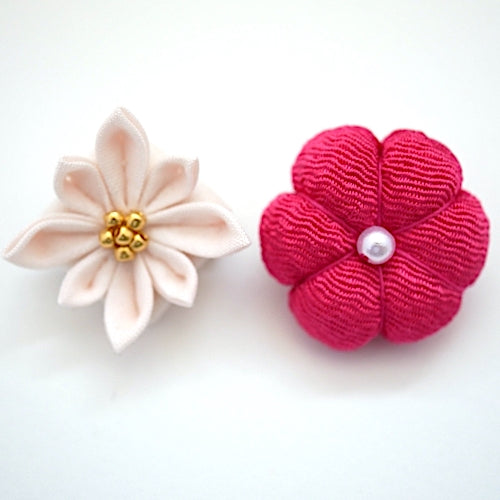 2pcs pink brooch, Japanese traditional handcraft, handmade