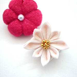 2pcs pink brooch, Japanese traditional handcraft, handmade