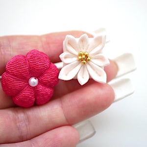 2pcs pink brooch, Japanese traditional handcraft, handmade