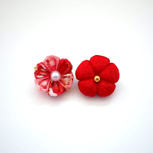 2pcs red brooch, Japanese traditional handcraft, handmade