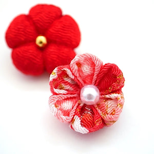 2pcs red brooch, Japanese traditional handcraft, handmade