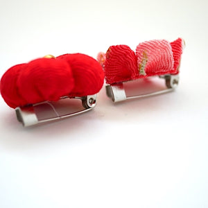 2pcs red brooch, Japanese traditional handcraft, handmade