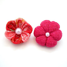 Load image into Gallery viewer, 2pcs deep pink brooch, Japanese traditional handcraft, handmade