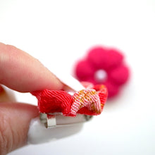 Load image into Gallery viewer, 2pcs deep pink brooch, Japanese traditional handcraft, handmade