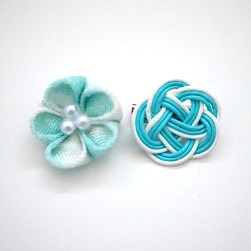 2pcs sky blue brooch, Japanese traditional handcraft, handmade