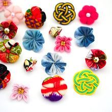 Load image into Gallery viewer, blue hydrangea lapel pin 2pcs, Japanese traditional crepe work