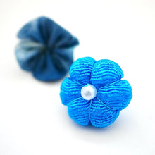 Load image into Gallery viewer, blue lapel pin 2pcs, Japanese traditional crepe work