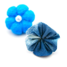Load image into Gallery viewer, blue lapel pin 2pcs, Japanese traditional crepe work