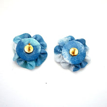 Load image into Gallery viewer, blue hydrangea lapel pin 2pcs, Japanese traditional crepe work