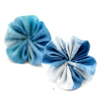 Load image into Gallery viewer, blue hydrangea lapel pin 2pcs, Japanese traditional crepe work