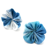 Load image into Gallery viewer, blue hydrangea lapel pin 2pcs, Japanese traditional crepe work